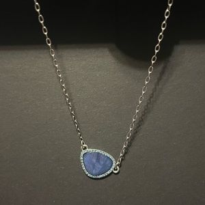 🌊 Lia Sophia blue stone and gems dainty necklace